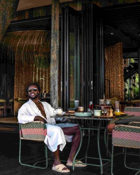 Man sitting enjoying meal